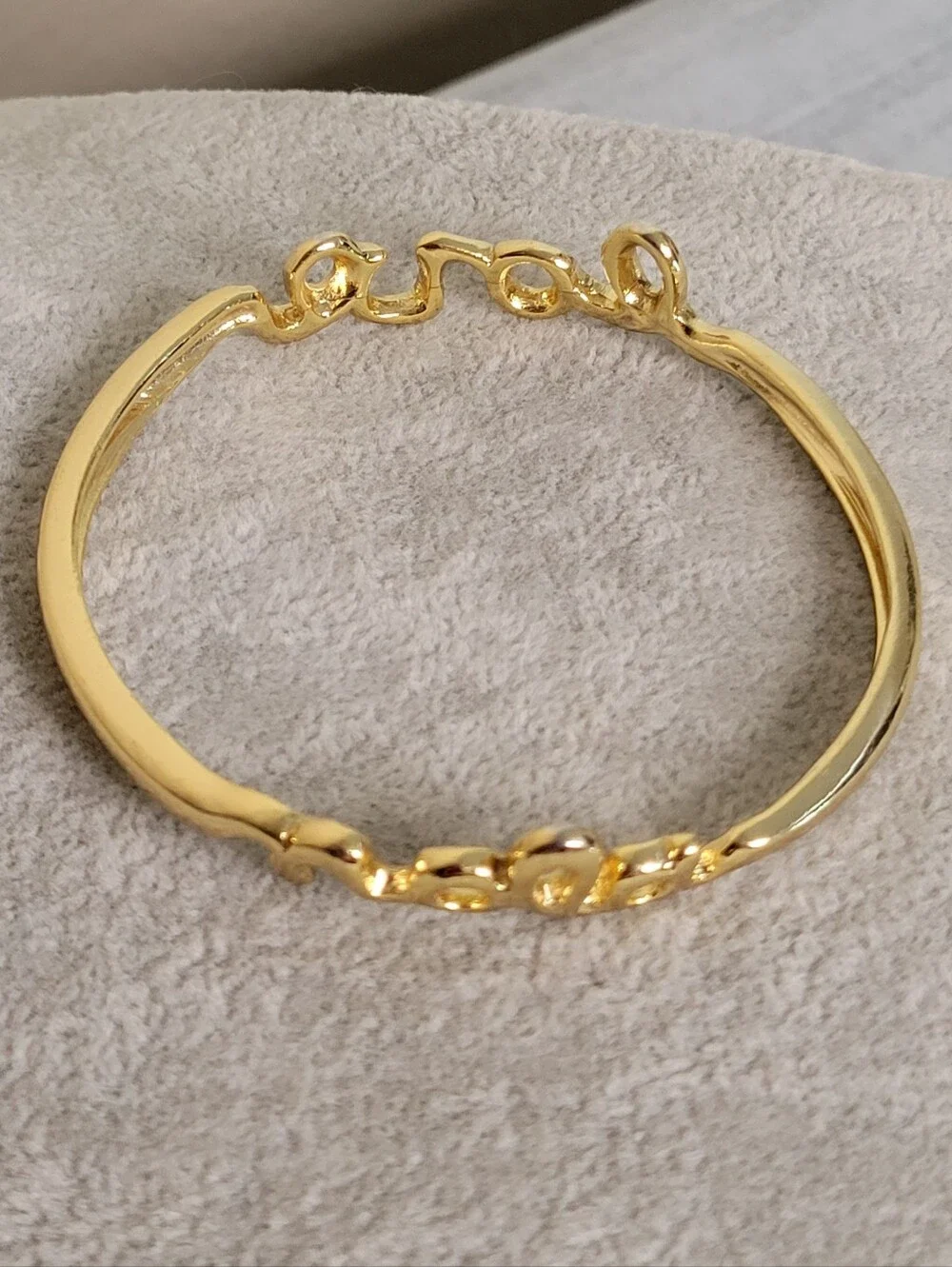 Gold Tone NOLA Love Script Cuff Bracelet – New Orleans Bangle